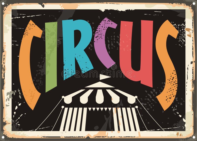 Rétro concept de construction de signe de bidon de cirque illustration libre de droits Rétro concept de construction de signe de bidon de cirque illustration libre de droits