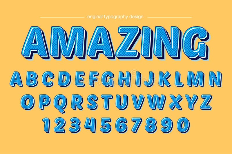 Rétro conception colorée audacieuse bleue de typographie illustration libre de droits Rétro conception colorée audacieuse bleue de typographie illustration libre de droits