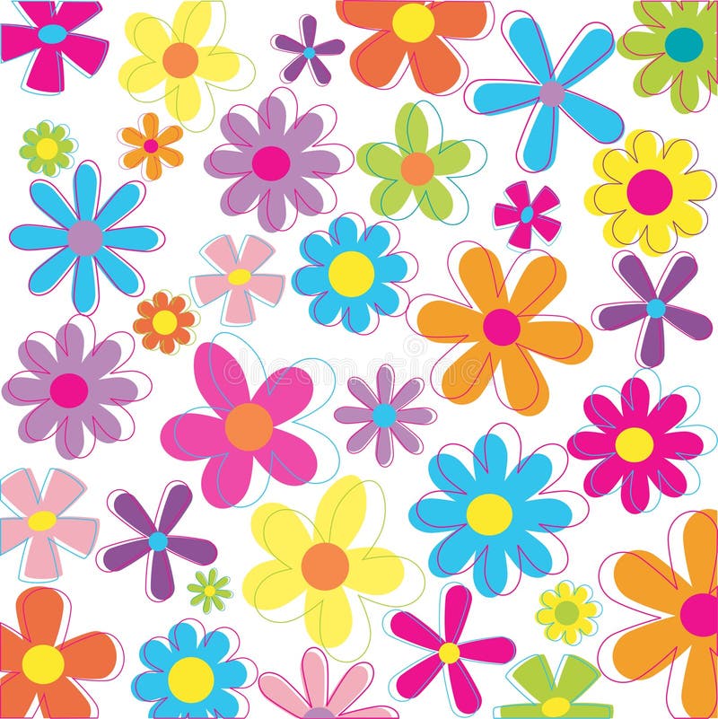 Rétro fleurs illustration stock