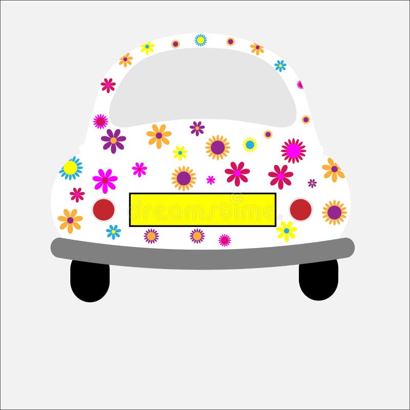 Rétro fleurs géniales de véhicule illustration libre de droits Rétro fleurs géniales de véhicule illustration libre de droits