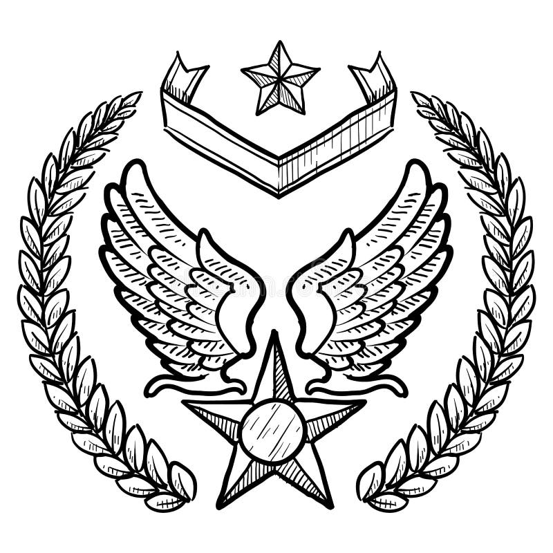 Rétro insignes de l'Armée de l'Air d'USA avec la guirlande