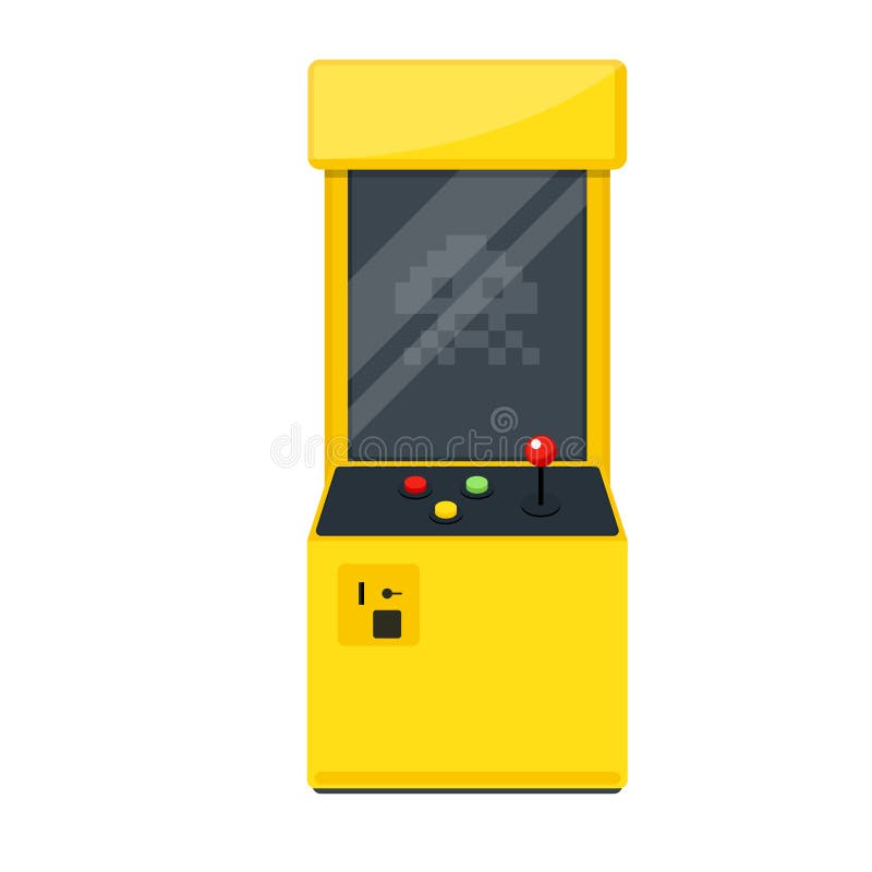 Retro arcade machine. Vector illustration isolated on white background. Retro arcade machine. Vector illustration isolated on white background