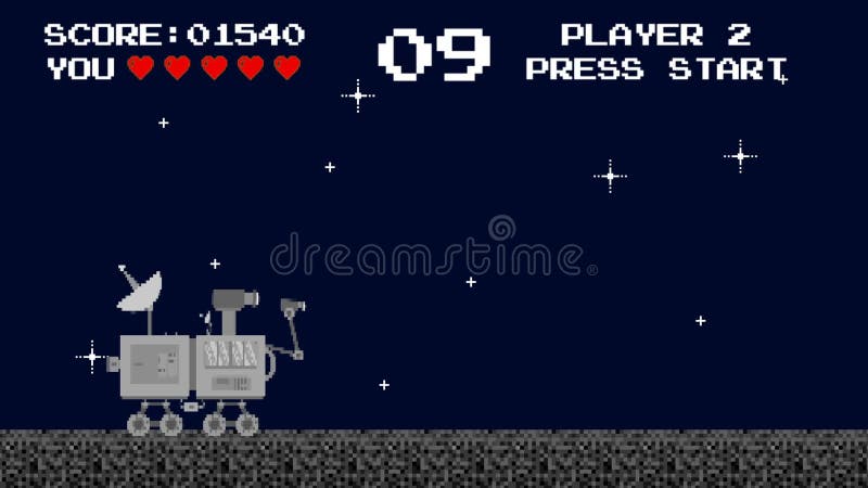 Rétro niveau de plate-forme de jeu vidéo de l'espace illustration libre de droits