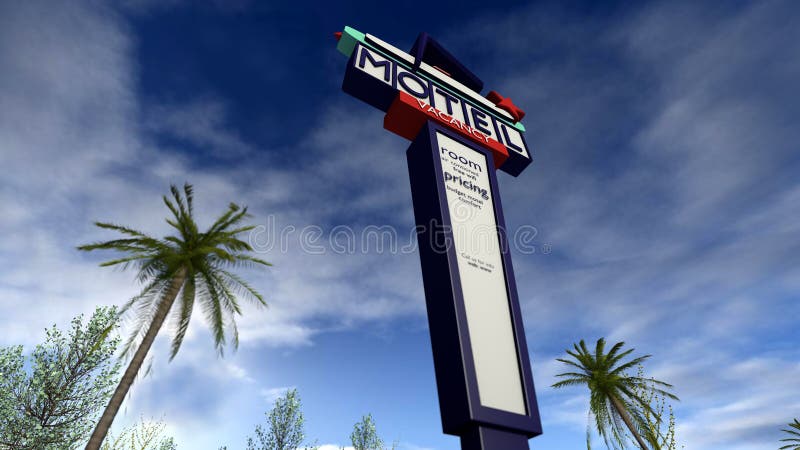 Rétro signe américain d'un motel illustration stock Rétro signe américain d'un motel illustration stock