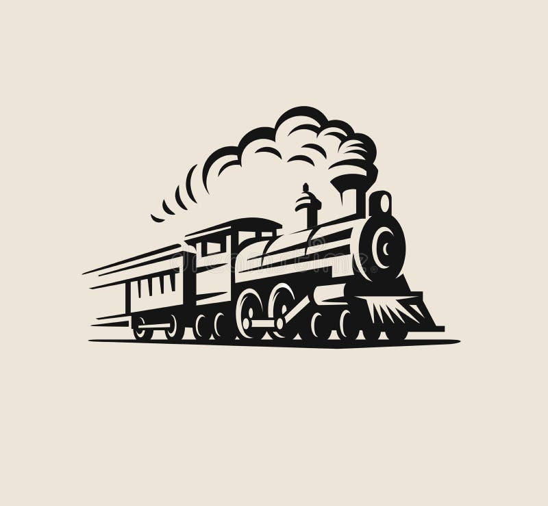 Rétro train, emblème de vintage illustration libre de droits Rétro train, emblème de vintage illustration libre de droits