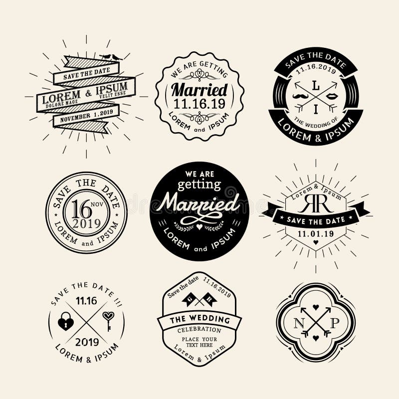 Rétro élément de conception d'insigne de cadre de logo de mariage de vintage illustration de vecteur Rétro élément de conception d'insigne de cadre de logo de mariage de vintage illustration de vecteur