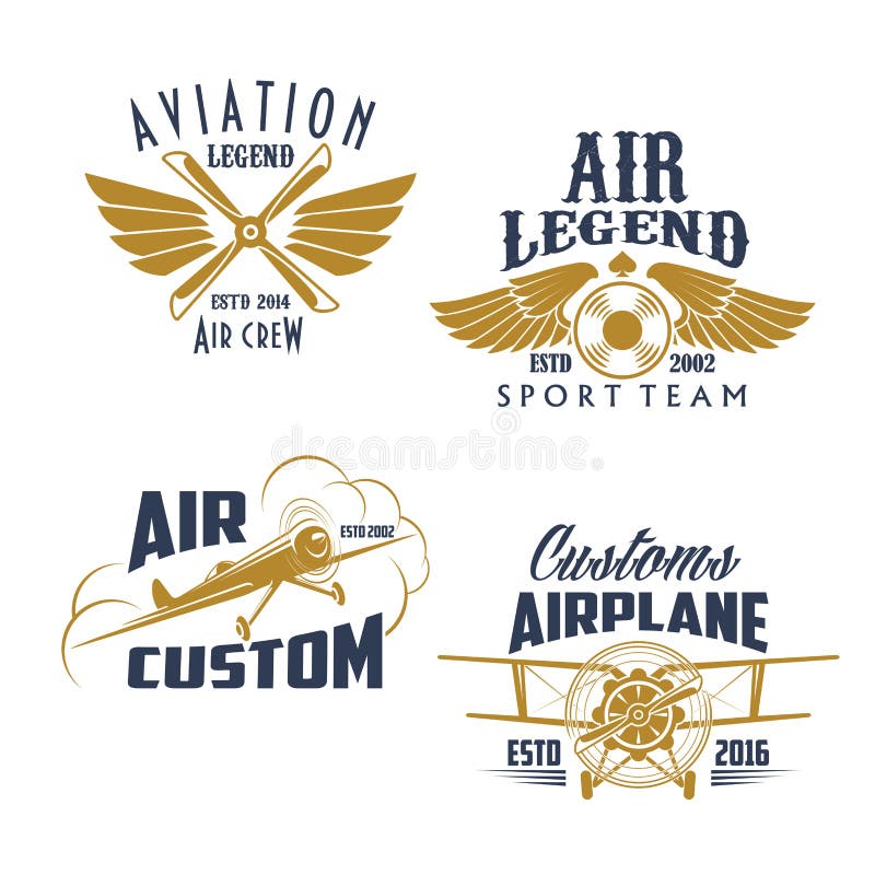 Rétros icônes de vecteur d'équipe de sport d'avion d'aviation illustration libre de droits Rétros icônes de vecteur d'équipe de sport d'avion d'aviation illustration libre de droits