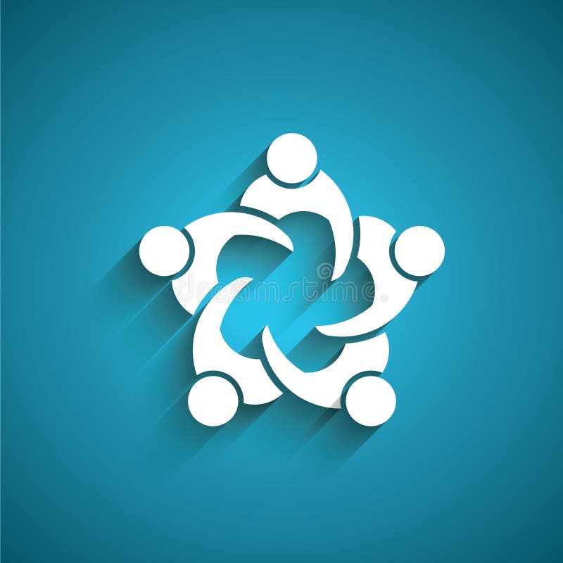 Réunion d'affaires de personnes de travail d'équipe en cercle Vecteur de logo illustration libre de droits Réunion d'affaires de personnes de travail d'équipe en cercle Vecteur de logo illustration libre de droits