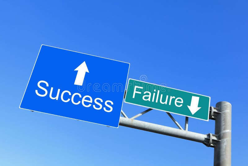 Success or Failure - road signs with blue sky with words concept for business. Success or Failure - road signs with blue sky with words concept for business