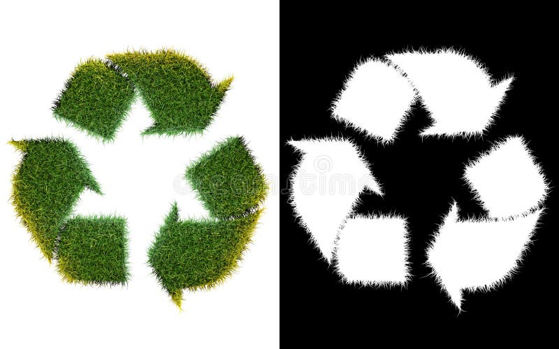 Réutilisez le symbole de logo de l'herbe verte, d'isolement sur le blanc avec illustration de vecteur Réutilisez le symbole de logo de l'herbe verte, d'isolement sur le blanc avec illustration de vecteur