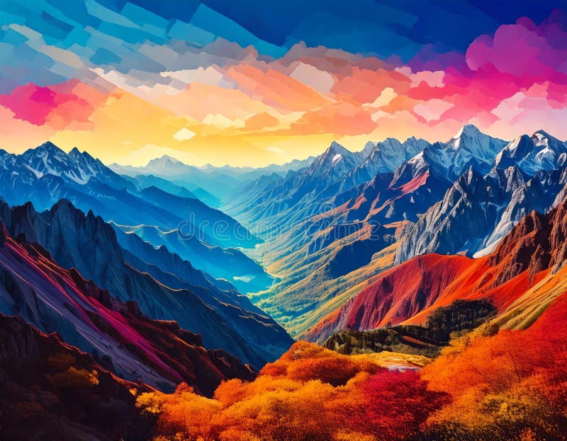 Rêve de montagne majestueux illustration libre de droits