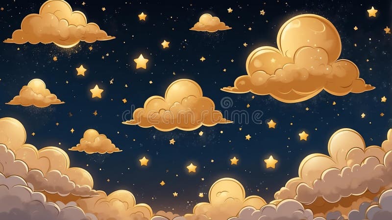 Rêve or thème nuit ciel étoilé illustration libre de droits