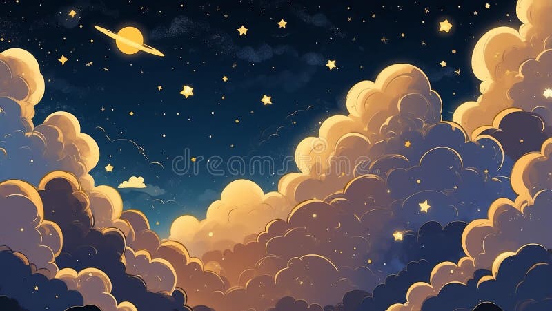 Rêve or thème nuit ciel étoilé illustration de vecteur