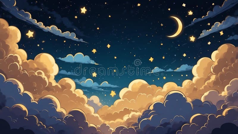 Rêve or thème nuit ciel étoilé illustration libre de droits