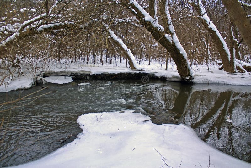 Río de la corteza en invierno fotos de archivo libres de regalías Río de la corteza en invierno fotos de archivo libres de regalías