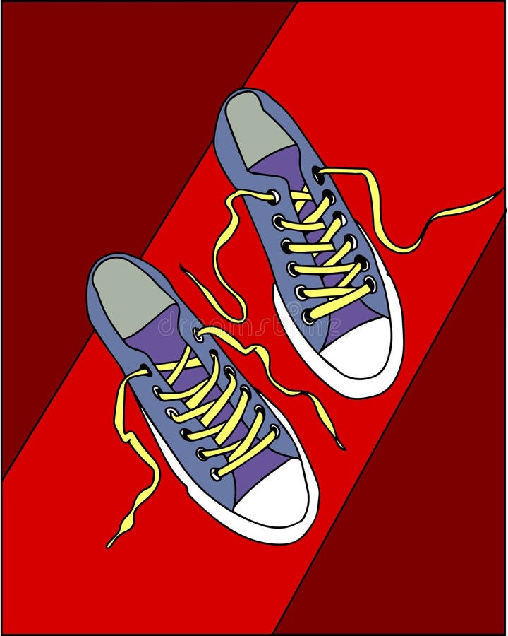 również zwrócić corel ilustracji wektora błękitni sneakers na czerwonym tle ilustracja wektor również zwrócić corel ilustracji wektora błękitni sneakers na czerwonym tle ilustracja wektor
