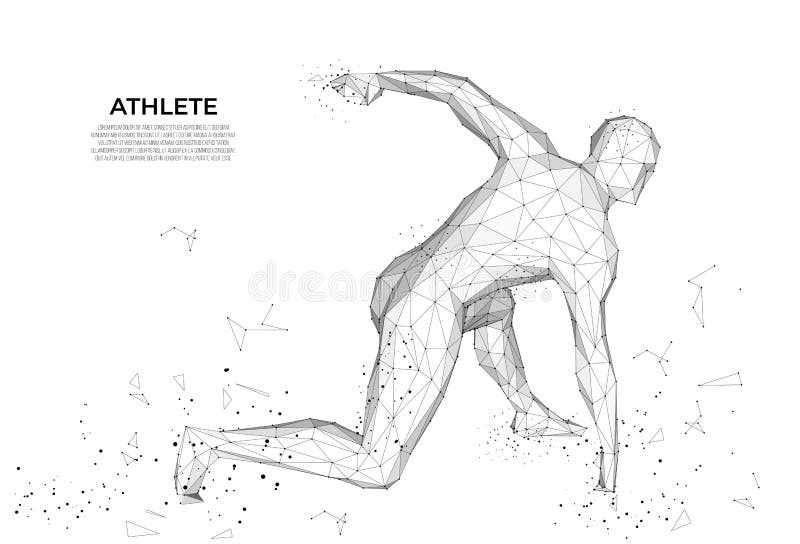 Równik z małym polem Sportowiec, biegacz z trójkątów, koncept sportowy o niskim poli anatomia człowieka obraz futurystyczny ilustracja wektor Równik z małym polem Sportowiec, biegacz z trójkątów, koncept sportowy o niskim poli anatomia człowieka obraz futurystyczny ilustracja wektor