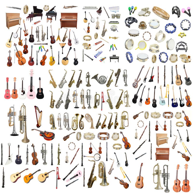 Różni muzyczni instrumenty