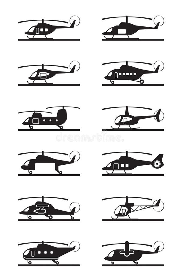 Różni typ helikoptery royalty ilustracja