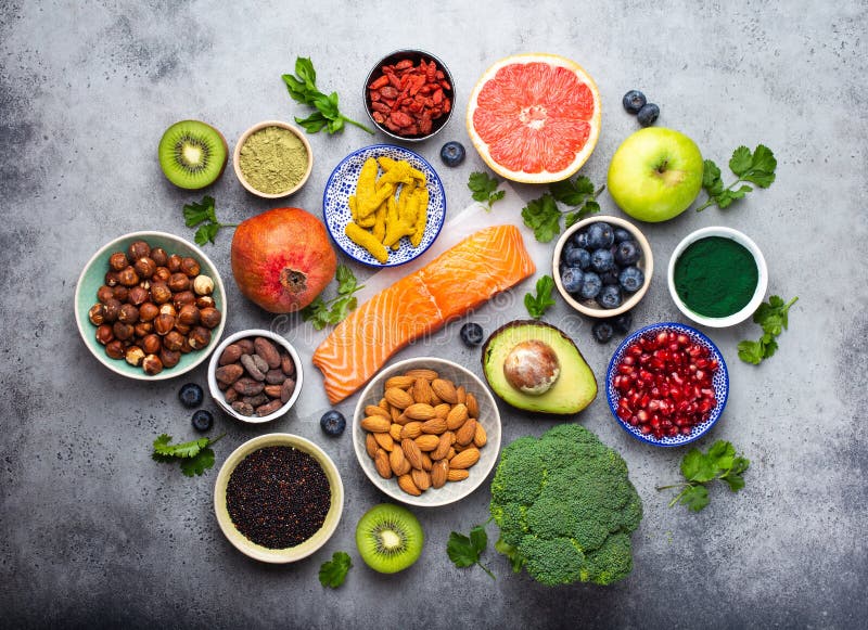 Różnorodny superfoods wybór zdjęcie stock Różnorodny superfoods wybór zdjęcie stock