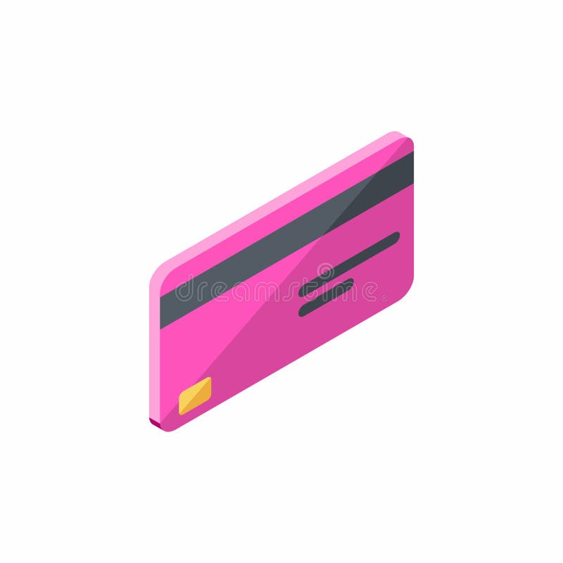 Różowa karta kredytowa Biznesowa, Isometric, Finansowy, bank karta, wektor ilustracji Różowa karta kredytowa Biznesowa, Isometric, Finansowy, bank karta, wektor ilustracji