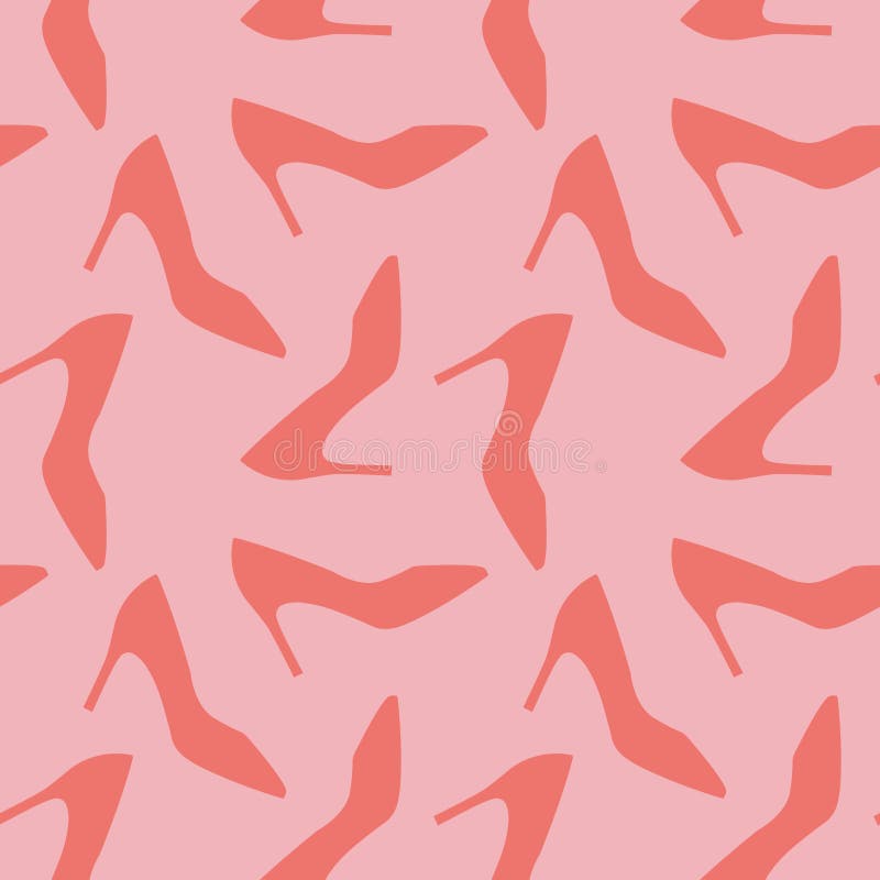 Różowe buty na wysokich obcasach bez szwu wzór na tle kości udowej. Różowe buty na wysokim pięcie bez szwu wzór femine background vector