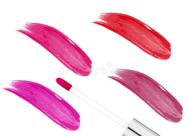 Różowi lipgloss odizolowywający na bielu fotografia royalty free Różowi lipgloss odizolowywający na bielu fotografia royalty free