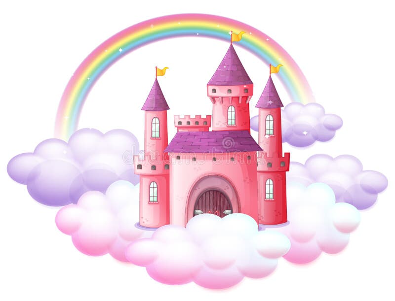 Różowy bajka kasztel ilustracja wektor Różowy bajka kasztel ilustracja wektor