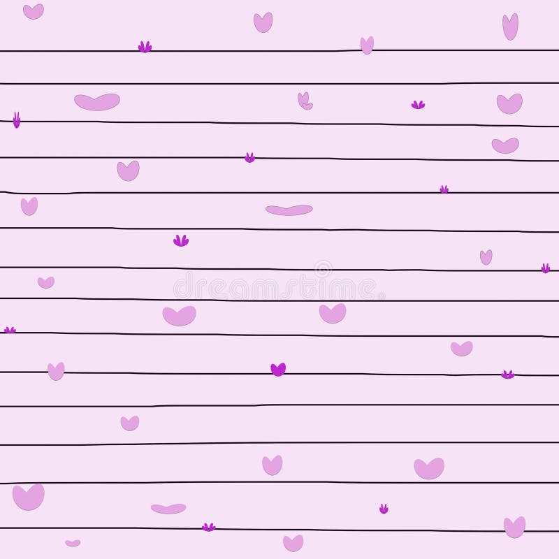 Różowy papier kwadratowy z czarnymi liniami przecinającymi go na całej długości. do pisania tekstów i listów na papierze było niew ilustracja wektor