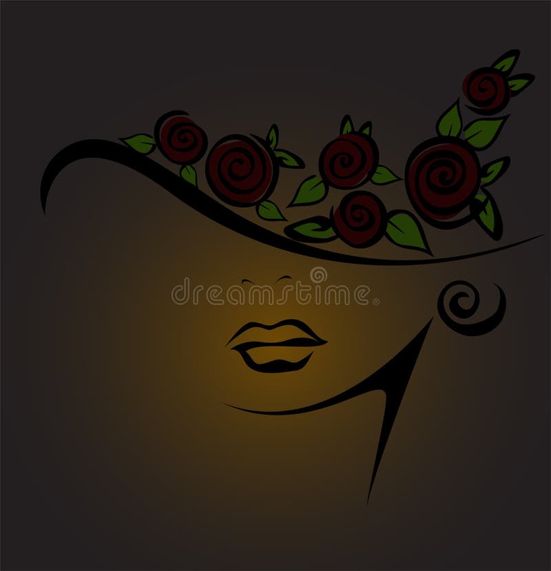 Róży czarny kobieca sylwetka