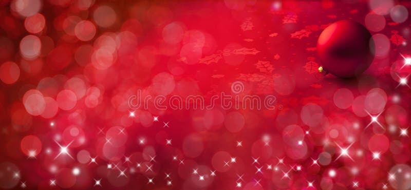 A red Christmas banner background with lights and sparkle. A red Christmas banner background with lights and sparkle.