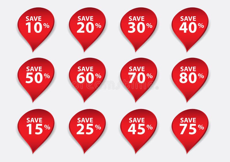 Röd banervektor, Sale banermall, isolerad droppvattenlägenhet, etiketter, klistermärkear, etiketter, rabatt, symbolsvektor stock illustrationer Röd banervektor, Sale banermall, isolerad droppvattenlägenhet, etiketter, klistermärkear, etiketter, rabatt, symbolsvektor stock illustrationer