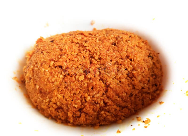 Röd chutney för kokosnöt arkivbilder Röd chutney för kokosnöt arkivbilder