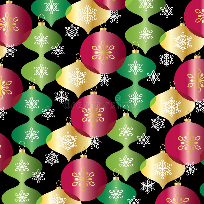 Röd för julprydnader för grön guld överlappande modell stock illustrationer Röd för julprydnader för grön guld överlappande modell stock illustrationer