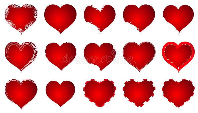 Röd hjärta Valentine Love Logo Vector royaltyfri illustrationer