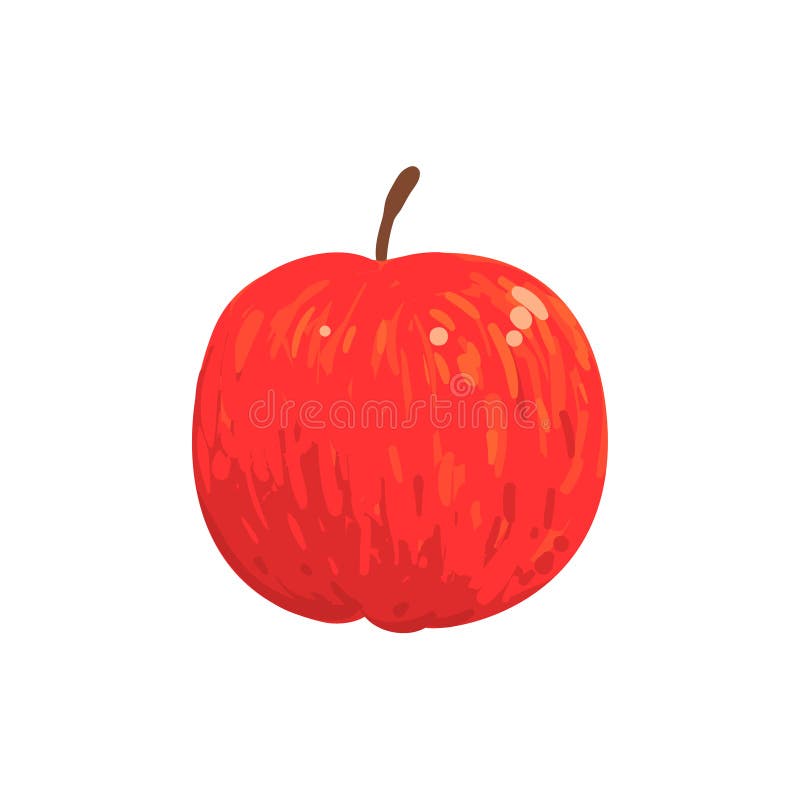 Röd isolerad illustration för tecknad film Apple skraj hand dragen för ny frukt vektor illustrationer Röd isolerad illustration för tecknad film Apple skraj hand dragen för ny frukt vektor illustrationer