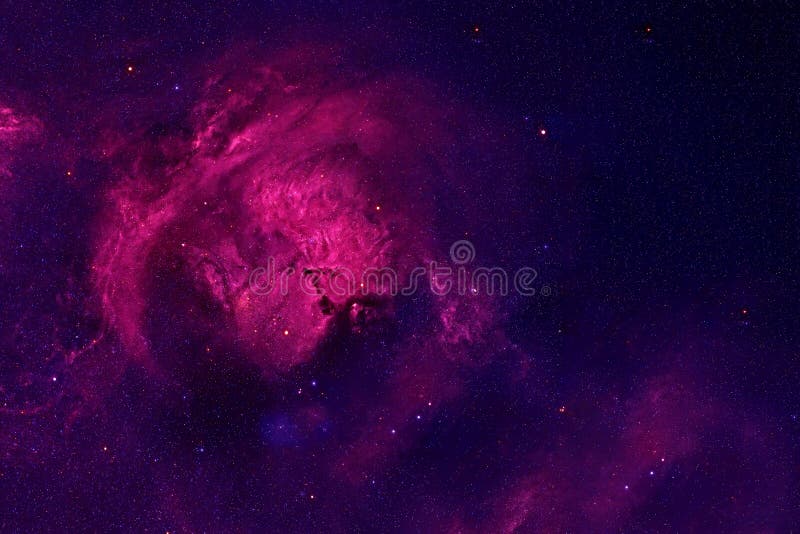 Röd kosmisk nebuli, djupt utrymme NASA tillhandahöll delar av denna bild arkivbild
