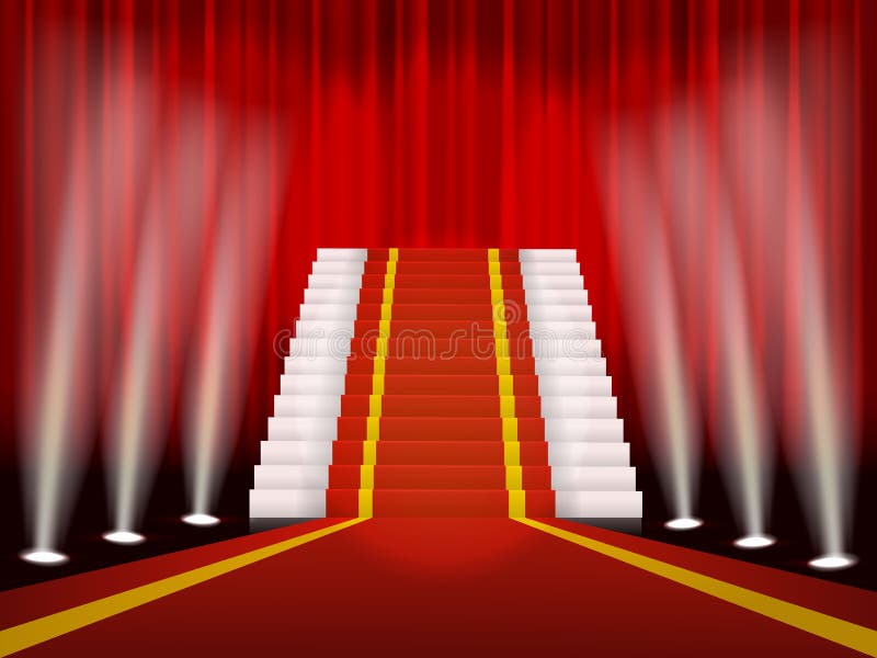 Röd matta och trappa för lönande ceremoni