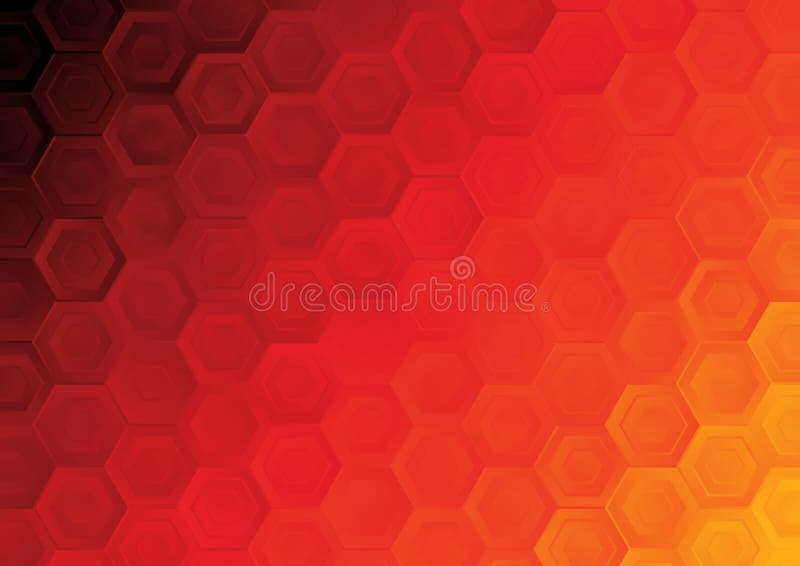 Röd och orange övertoningsgeometrisk hexagonmönsterbakgrund
