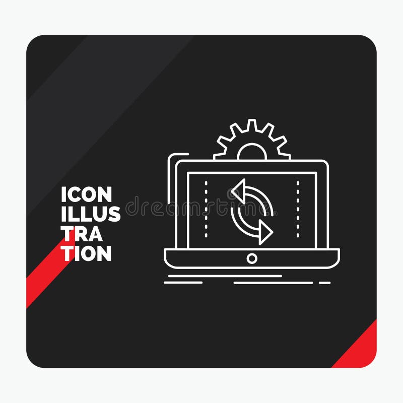 Röd och svart idérik presentationsbakgrund för data som bearbetar, analys som anmäler, synkroniseringslinje symbol vektor illustrationer Röd och svart idérik presentationsbakgrund för data som bearbetar, analys som anmäler, synkroniseringslinje symbol vektor illustrationer