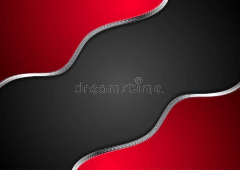 Röd svart bakgrund för kontrast med silvervågor