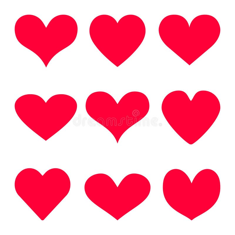 Röd uppsättning för bakgrund för hjärtavektorsymbol för dagen för valentin` s, medicinsk illustration, kärlekshistoriasymbol Vård vektor illustrationer