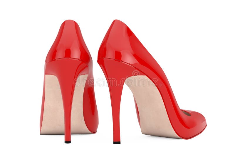 Red High Heels Wooman Shooes on a white background. 3d Rendering. Red High Heels Wooman Shooes on a white background. 3d Rendering