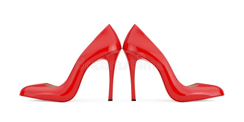 Red High Heels Wooman Shooes on a white background. 3d Rendering. Red High Heels Wooman Shooes on a white background. 3d Rendering