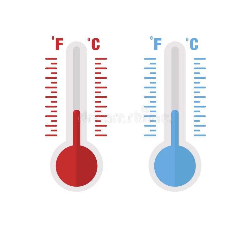 Termometer Fahrenheit Mäta Varm Och Kall Temperatur Vektor Termometer Fahrenheit Mäta Varm Och Kall Temperatur Vektor