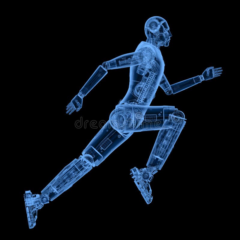 Of röntgenstraalrobot die lopen springen vector illustratie Of röntgenstraalrobot die lopen springen vector illustratie