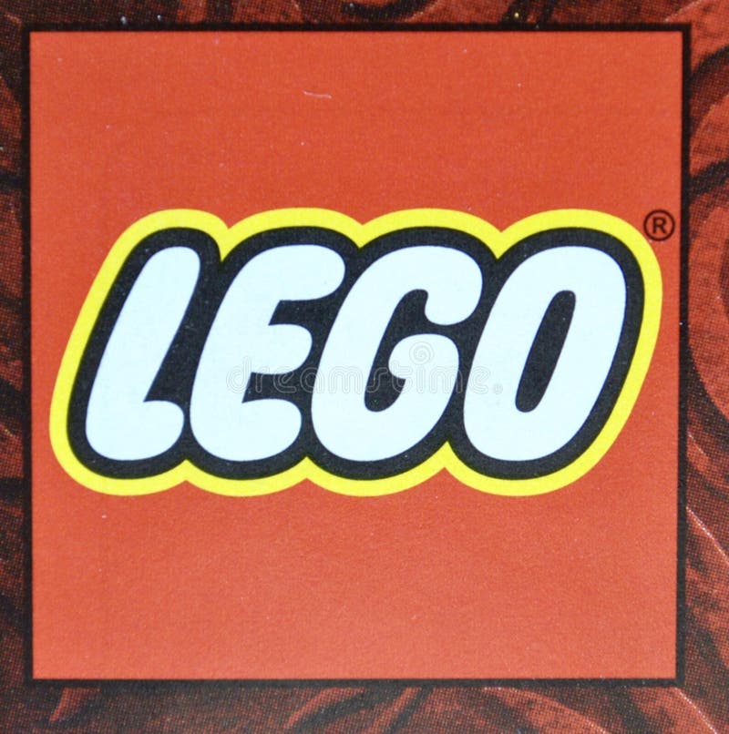 Rött gult svart och vitt LEGO-logotyp royaltyfri bild Rött gult svart och vitt LEGO-logotyp royaltyfri bild