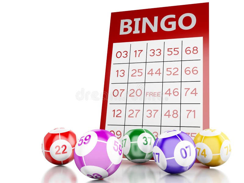 rött kort för bingo 3d med bingobollar royaltyfri illustrationer rött kort för bingo 3d med bingobollar royaltyfri illustrationer
