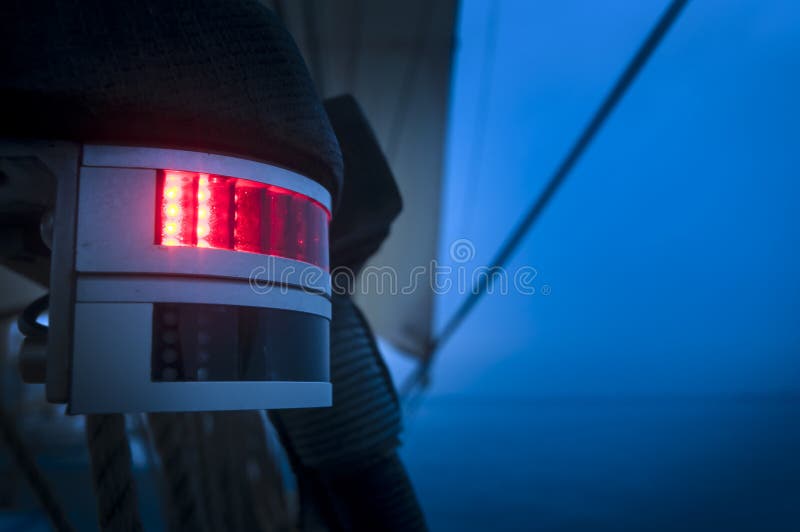 Rött navigeringljus arkivfoto Rött navigeringljus arkivfoto
