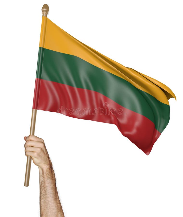 Ręka dumnie macha flaga państowowa Lithuania ilustracja wektor Ręka dumnie macha flaga państowowa Lithuania ilustracja wektor